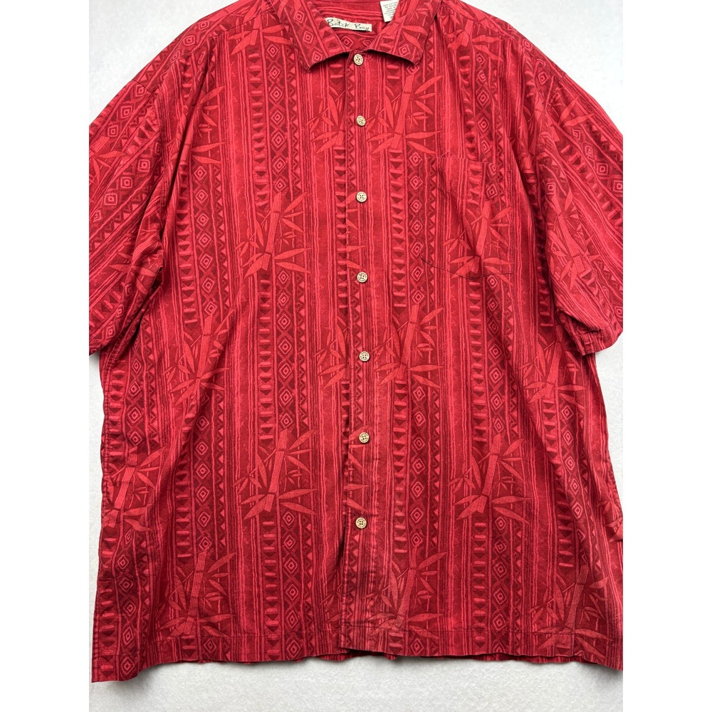 Batik Bay Button Down Shirt Mens XXL Bamboo Print Tropical